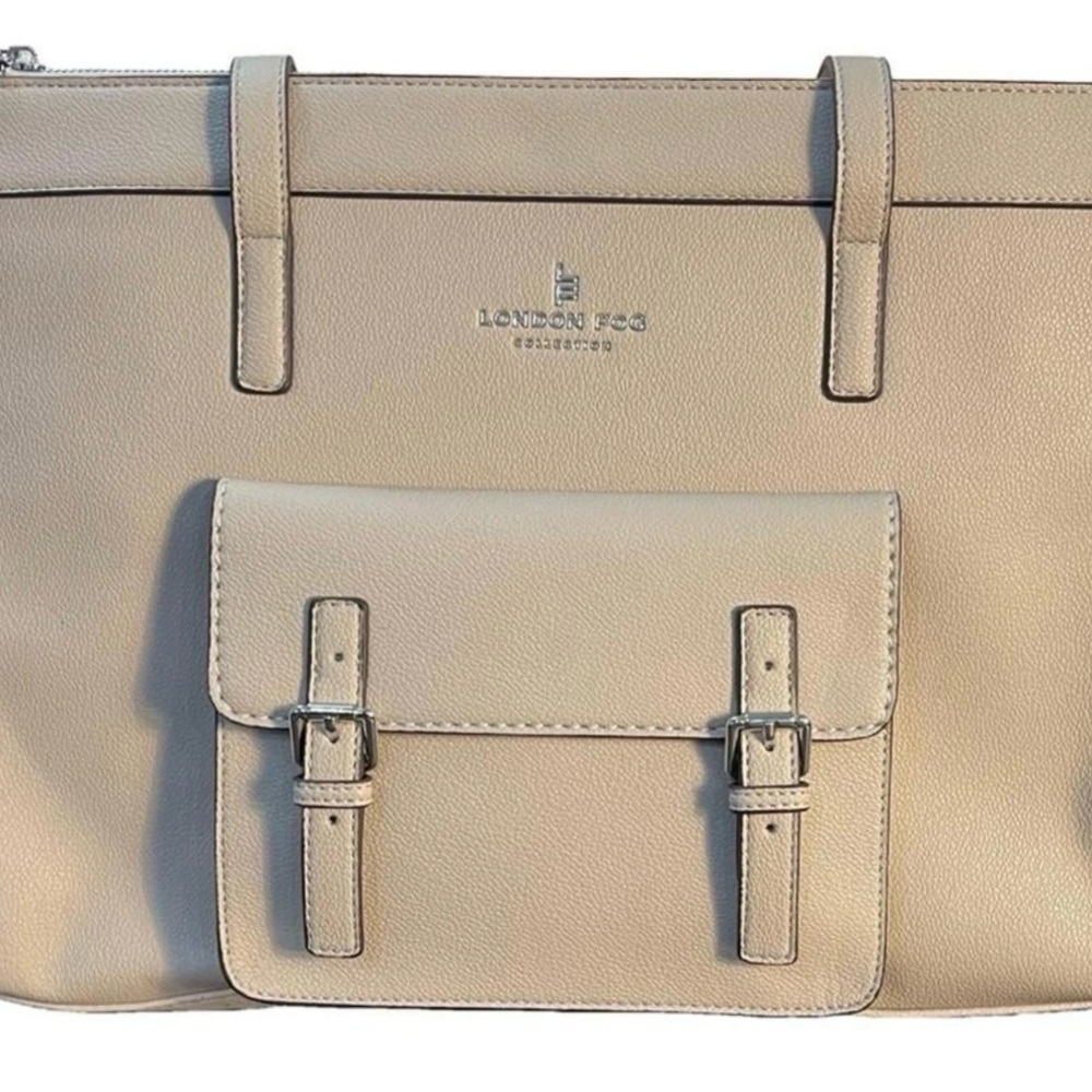 London Fog Large Tote Pocket Front - Picture 3 of 7